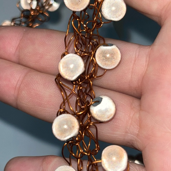 Lexy Unique Copper Beaded & Wire Small Handmade Evening Handbag - Picture 11 of 15